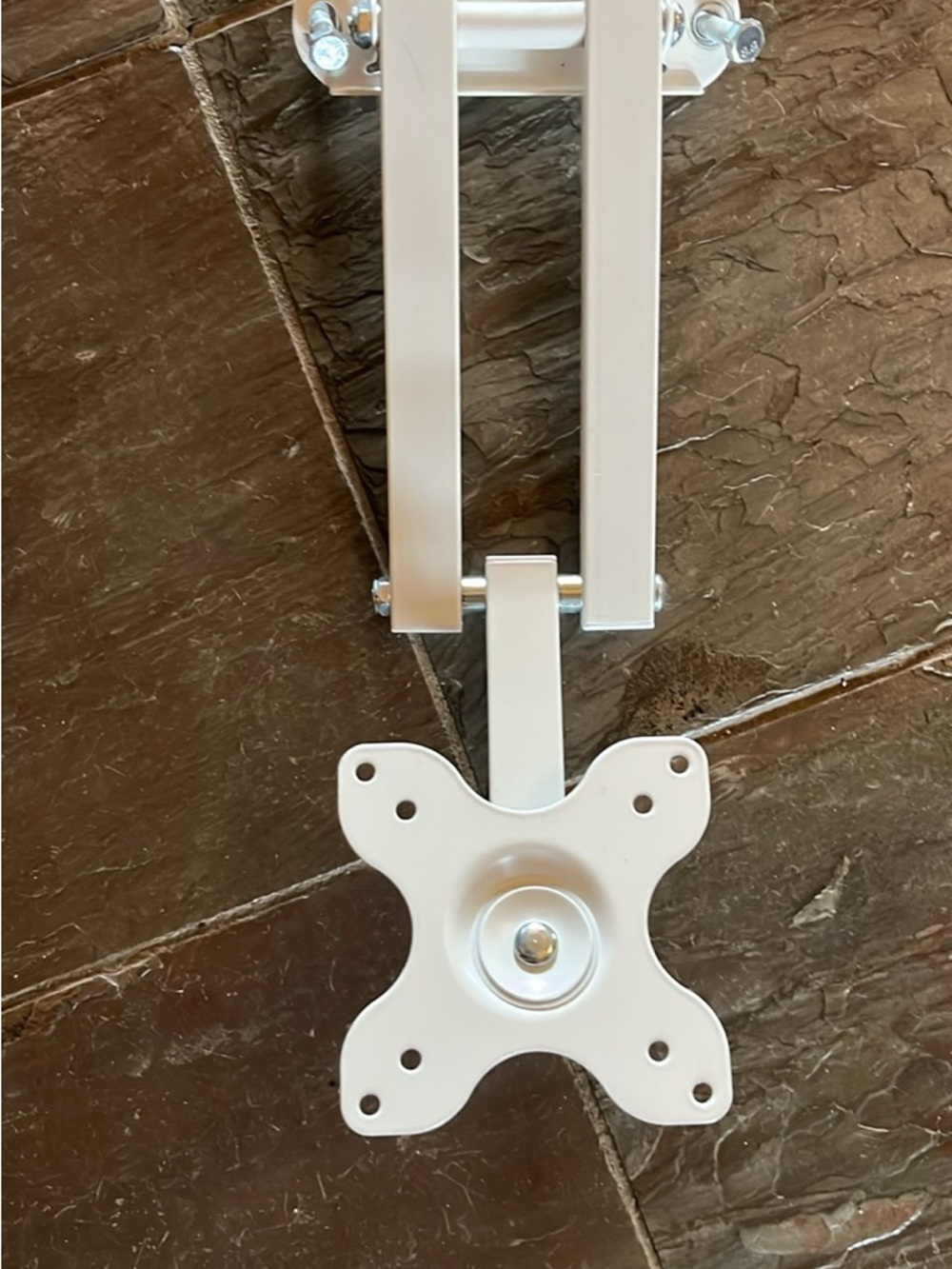 Adjustable White Monitor Arm Mount